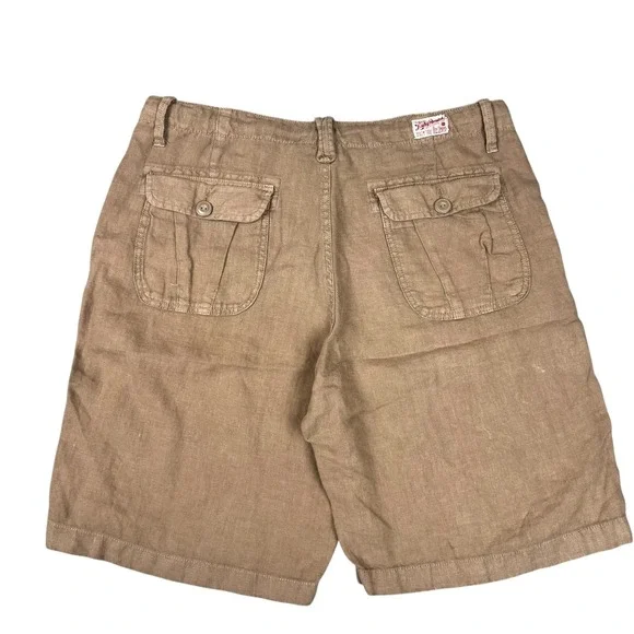 Lucky Brand Mens 100% Linen Drawstring Cargo Shorts Tan Brown Size 34 - Picture 2 of 8
